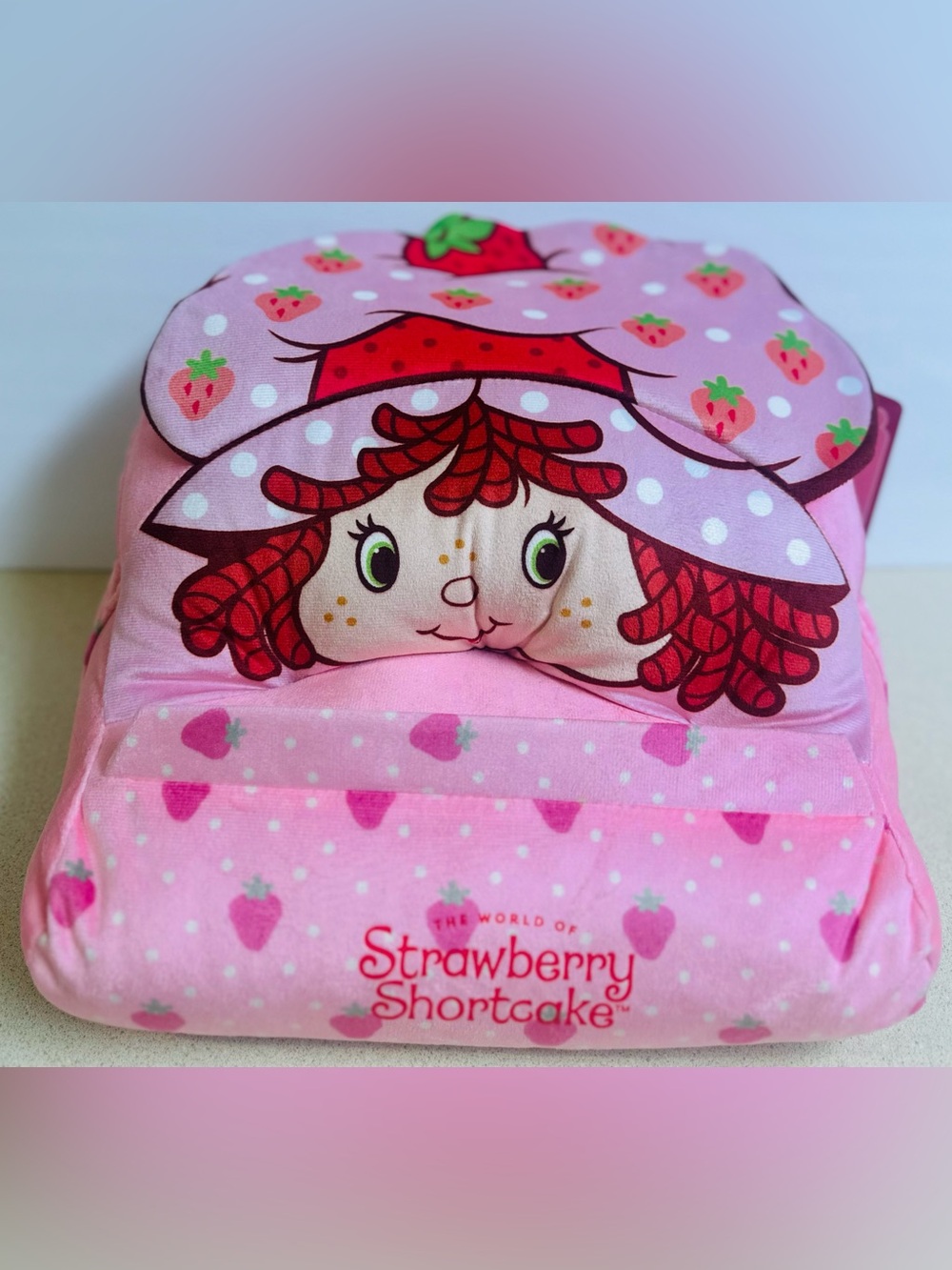Strawberry Shortcake Plush Lap Desk Pink Laptop Mobile Device Holder Stand New